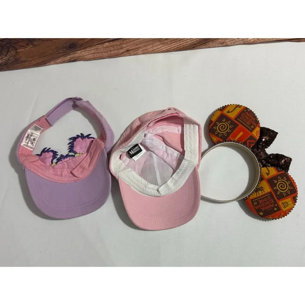 Disney hat bundle with Abby Seseme street visor Pink purple orange